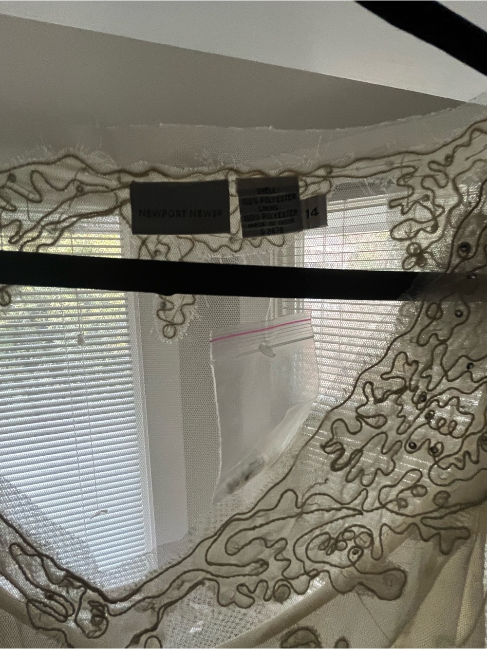 Newport News Ivory Sheer Embroidered Maxi Dress - Picture 2 of 5